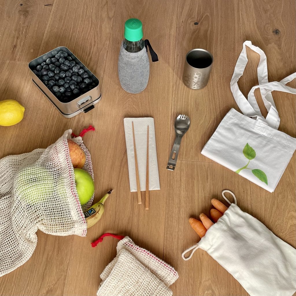 Das "Zero Waste Kit" für unverpackt Einkauf und für unterwegs.