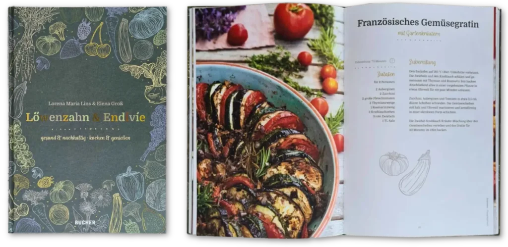 Abbildung Buch „Löwenzahl & Endivie” als Gewinn (zwei Exemplare).